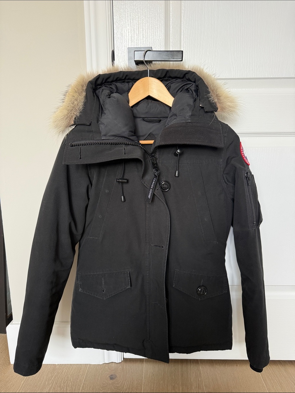 Canada Goose Black Women's Fur-Trim Parka